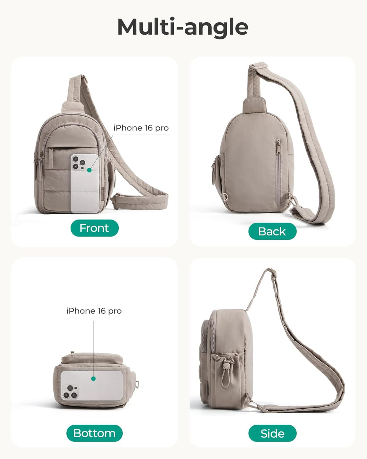 hands-free crossbody design for active movement