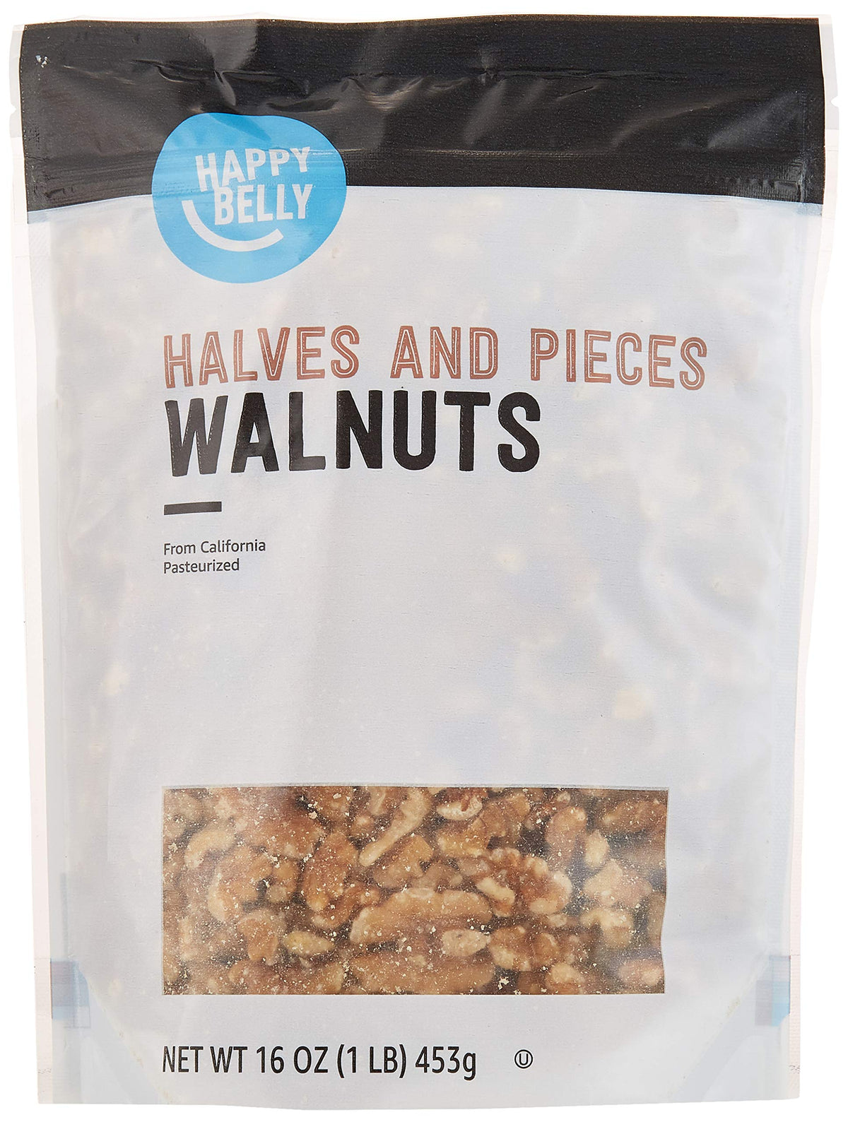 Happy Belly California Walnuts Halves and Pieces, 16 ounce (Pack of 2)