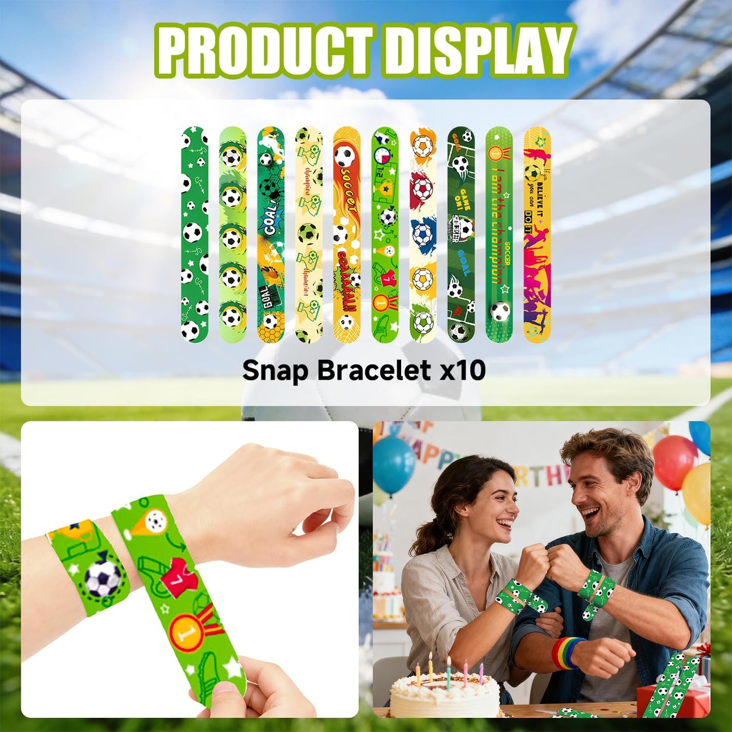 Happyhapi Soccer Party Favors – 60-Piece Ready-to-Give Birthday Gift Set for Young Athletes and Soccer-Obsessed Kids