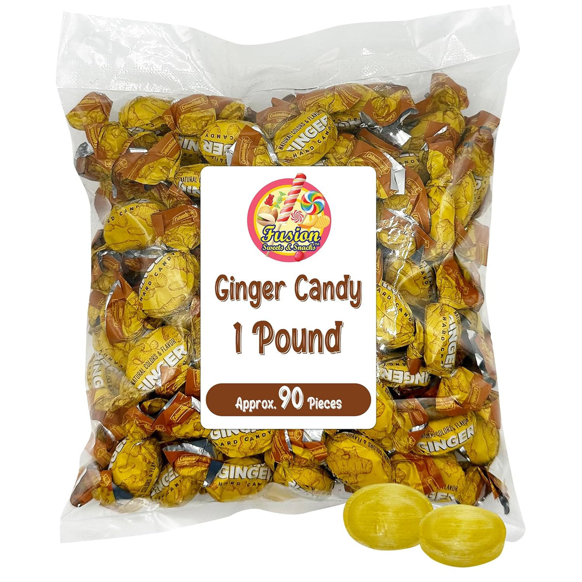 hard ginger candy form delivering slow-release soothing flavor