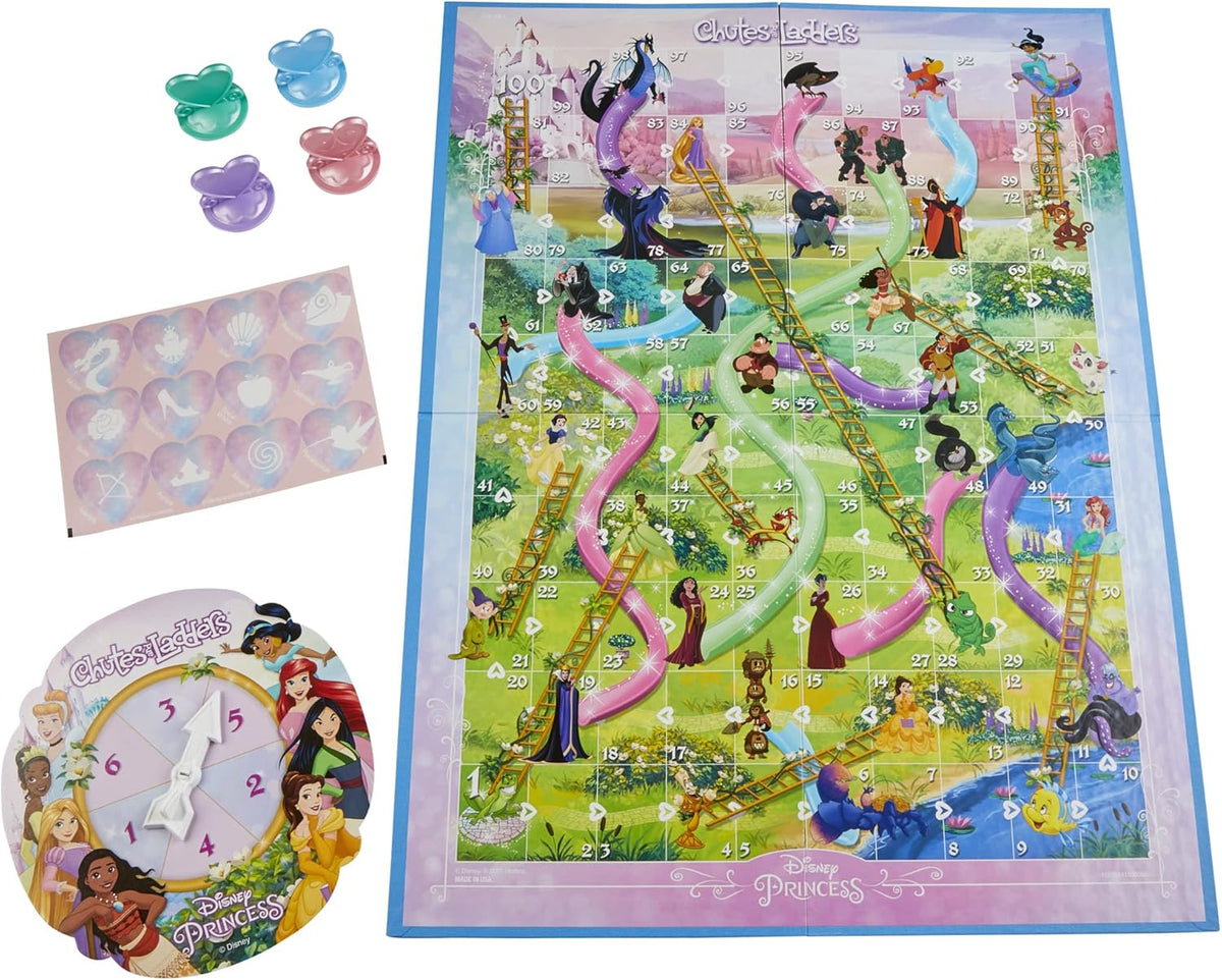 Hasbro Gaming Chutes and Ladders Disney Princess Edition – Screen-Free Indoor Game for Preschoolers Ages 3-5, Living Room and Playdate Favorite for Boys and Girls