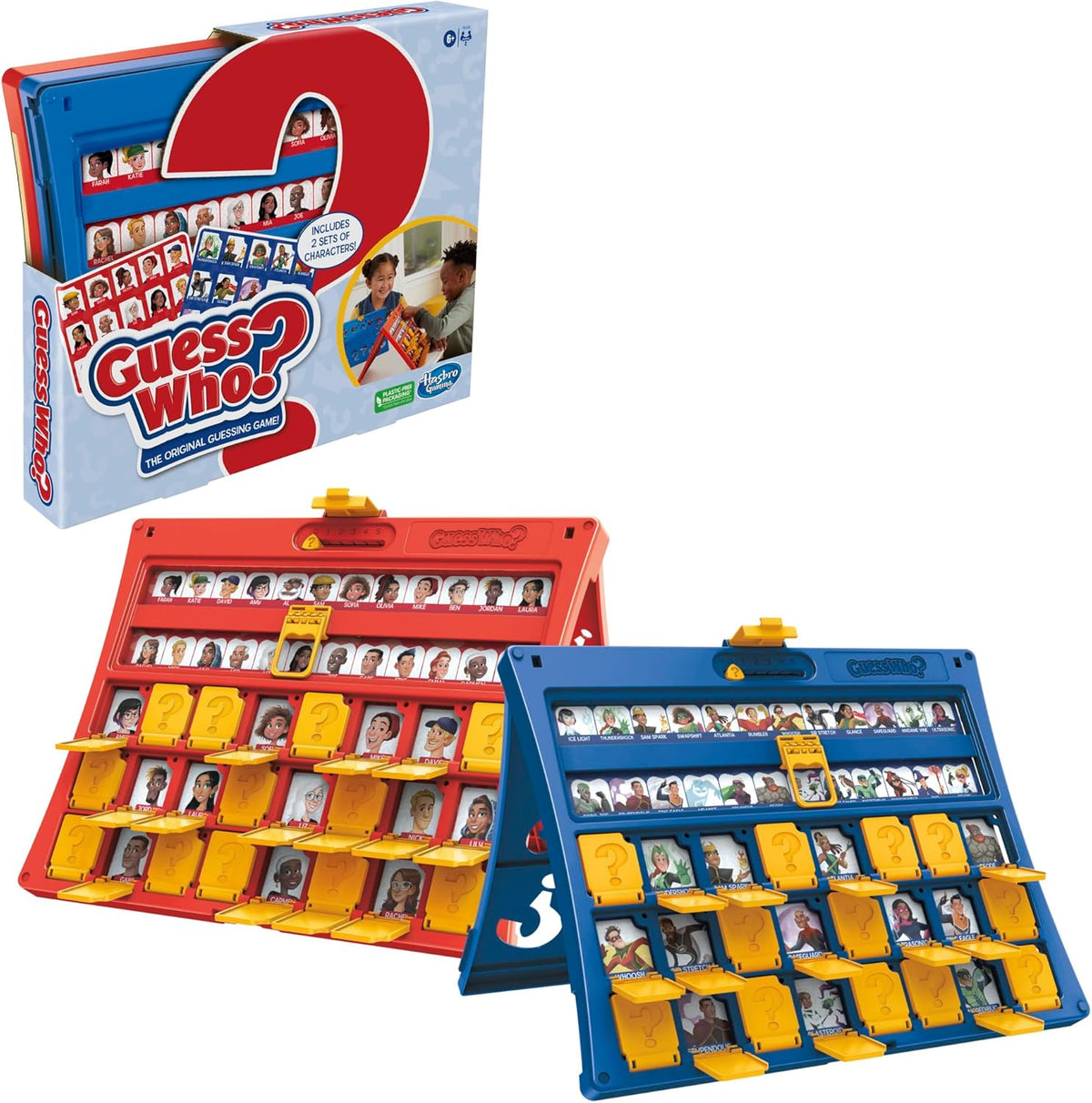 Hasbro Gaming Guess Who? Original – Ready-to-Gift Guessing Game for Boys and Girls, Fold-Up Travel Case Included