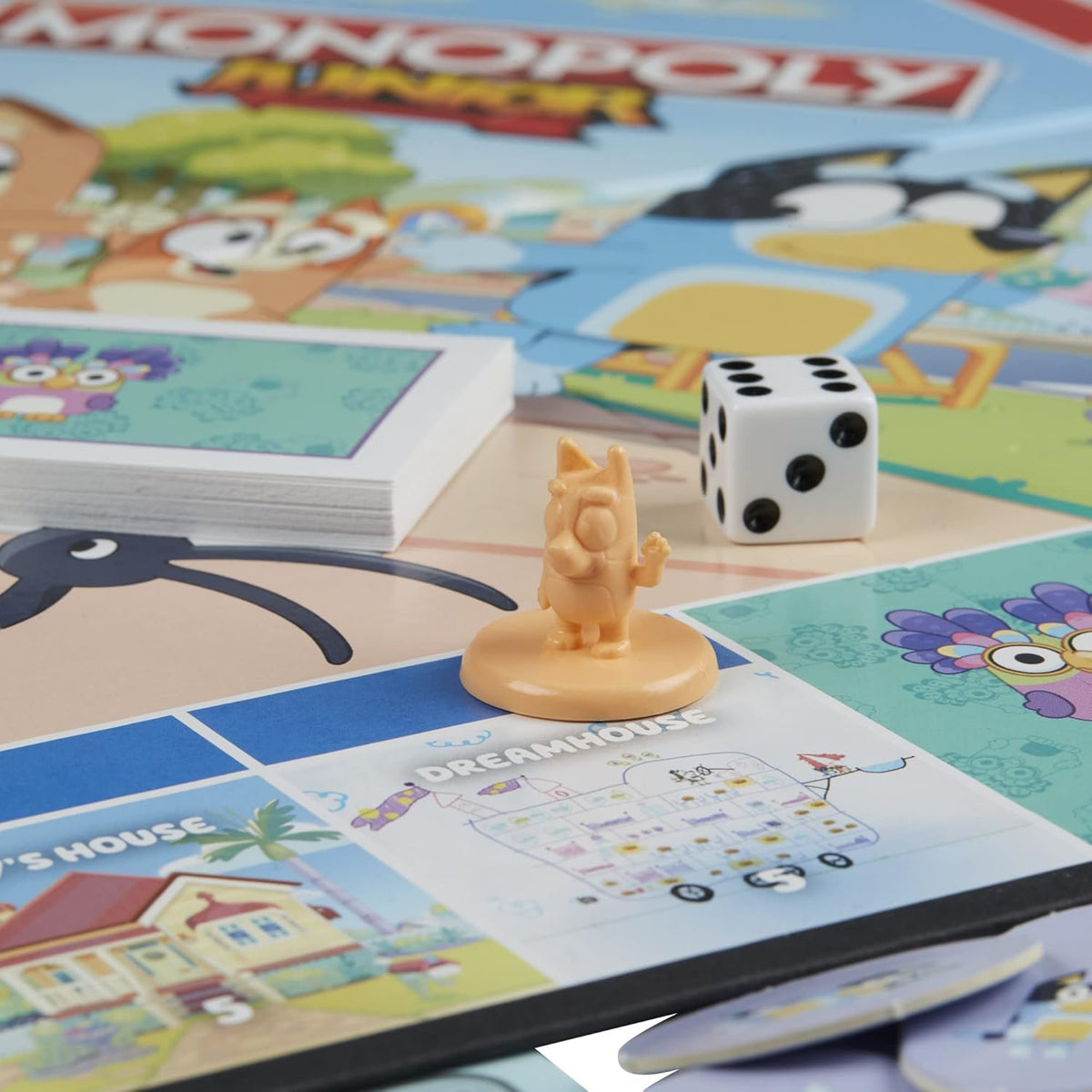 Hasbro Gaming Monopoly Junior Bluey Edition Board Game – Birthday Gift for Bluey Fans Ages 5+