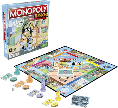 Hasbro Gaming Monopoly Junior Bluey Edition Board Game – Birthday Gift for Bluey Fans Ages 5+