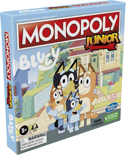 Hasbro Gaming Monopoly Junior Bluey Edition Board Game – Birthday Gift for Bluey Fans Ages 5+