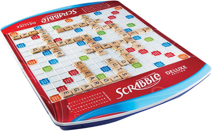 Hasbro Gaming Scrabble Deluxe Edition – Thoughtful Housewarming Gift for Adults, Wooden Tiles and Curved Racks