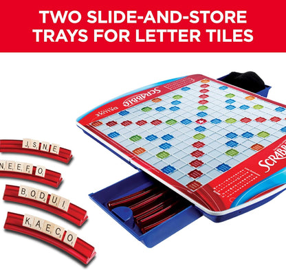 Hasbro Gaming Scrabble Deluxe Edition – Thoughtful Housewarming Gift for Adults, Wooden Tiles and Curved Racks