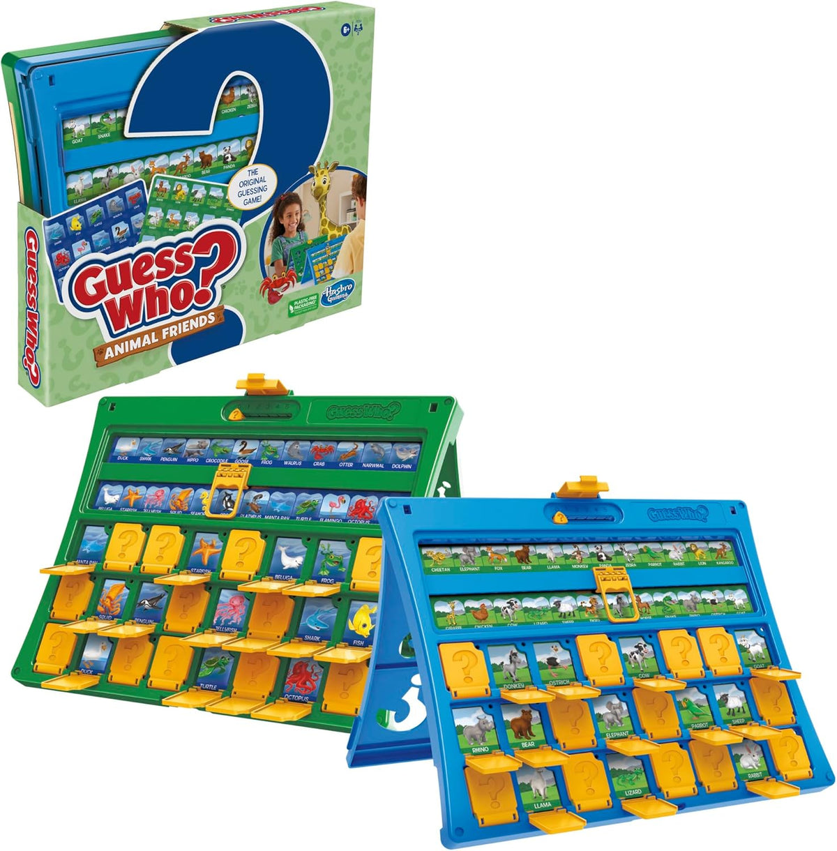 Hasbro Guess Who? Animal Friends – Birthday Gift for Kids 6+ with 48 Land and Water Animals