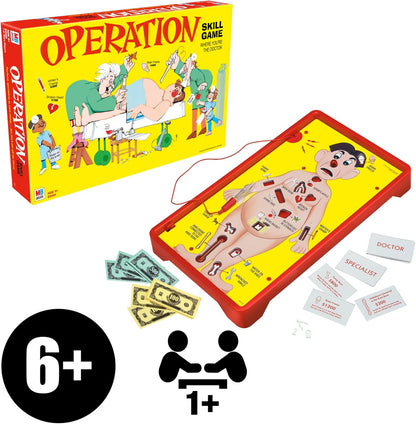 Hasbro Operation Electronic Board Game – Calm-Down Fine Motor Skill Activity for Kids After School