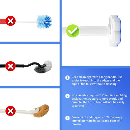 head design that stays attached during scrubbing and handles multiple toilets before disposal