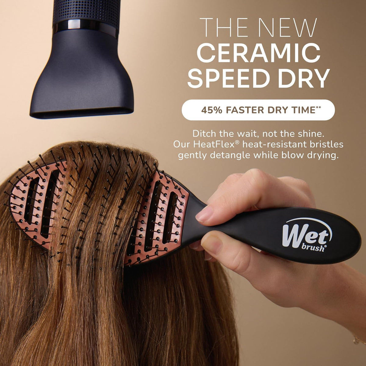 heatflex heat-resistant soft bristles that resist deformation up to blow-dry temperatures