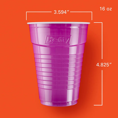 Hefty Party On Patriotic Party Cups – Portable Picnic and Camping Drinkware for Summer Firework Viewing, 16 oz and 18 oz Variety