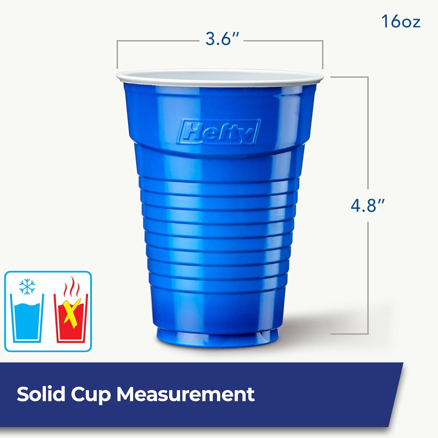 Hefty Party On Red White and Blue Cups – Child-Safe Family Reunion Drinkware, Crack Resistant HIPS Plastic 76 Pieces