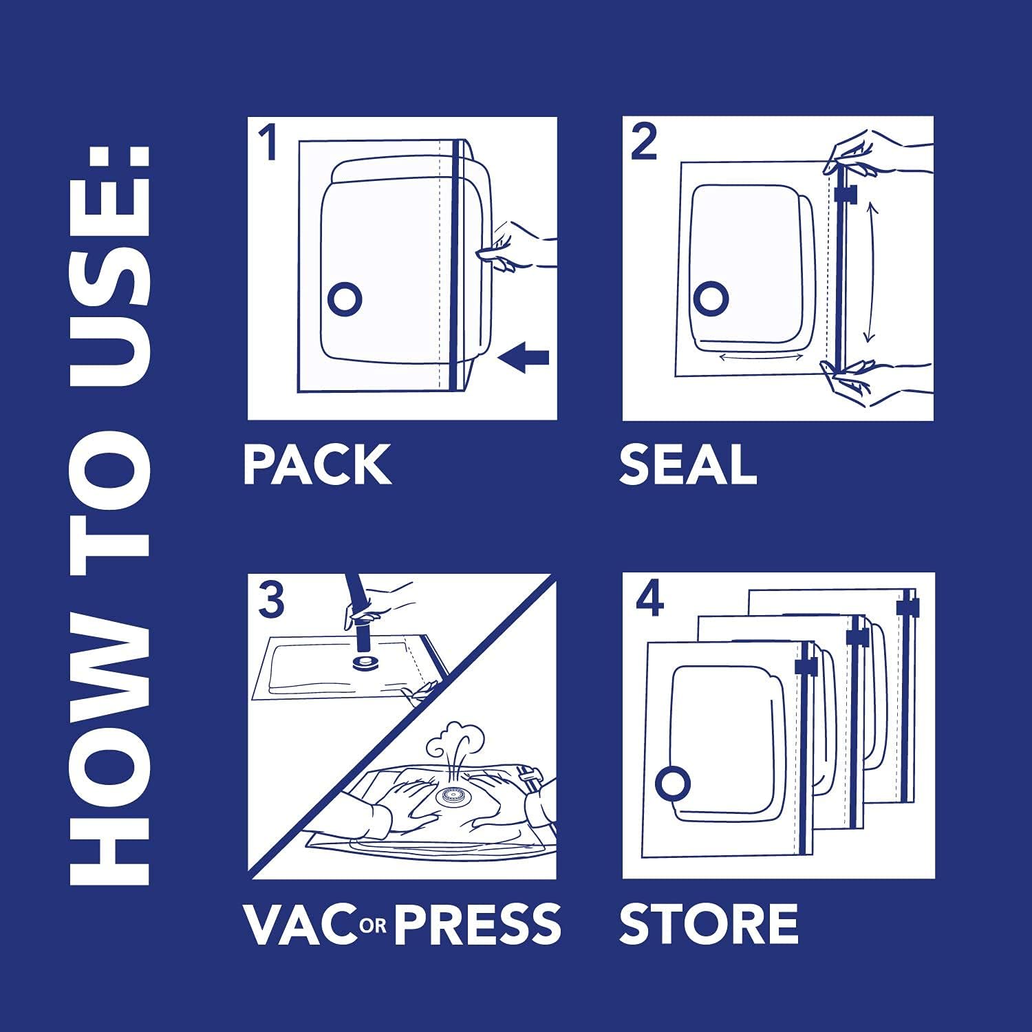 Hefty Shrink-Pak Vacuum Bags, Thoughtful Housewarming Gift for Her, Reusable Closet Organizer