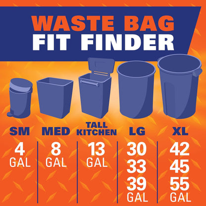 Hefty Ultra Strong 13 Gallon Trash Bags – Triple-Action Strength for Garage, Basement, and Post-Renovation Cleanup, 40 Count