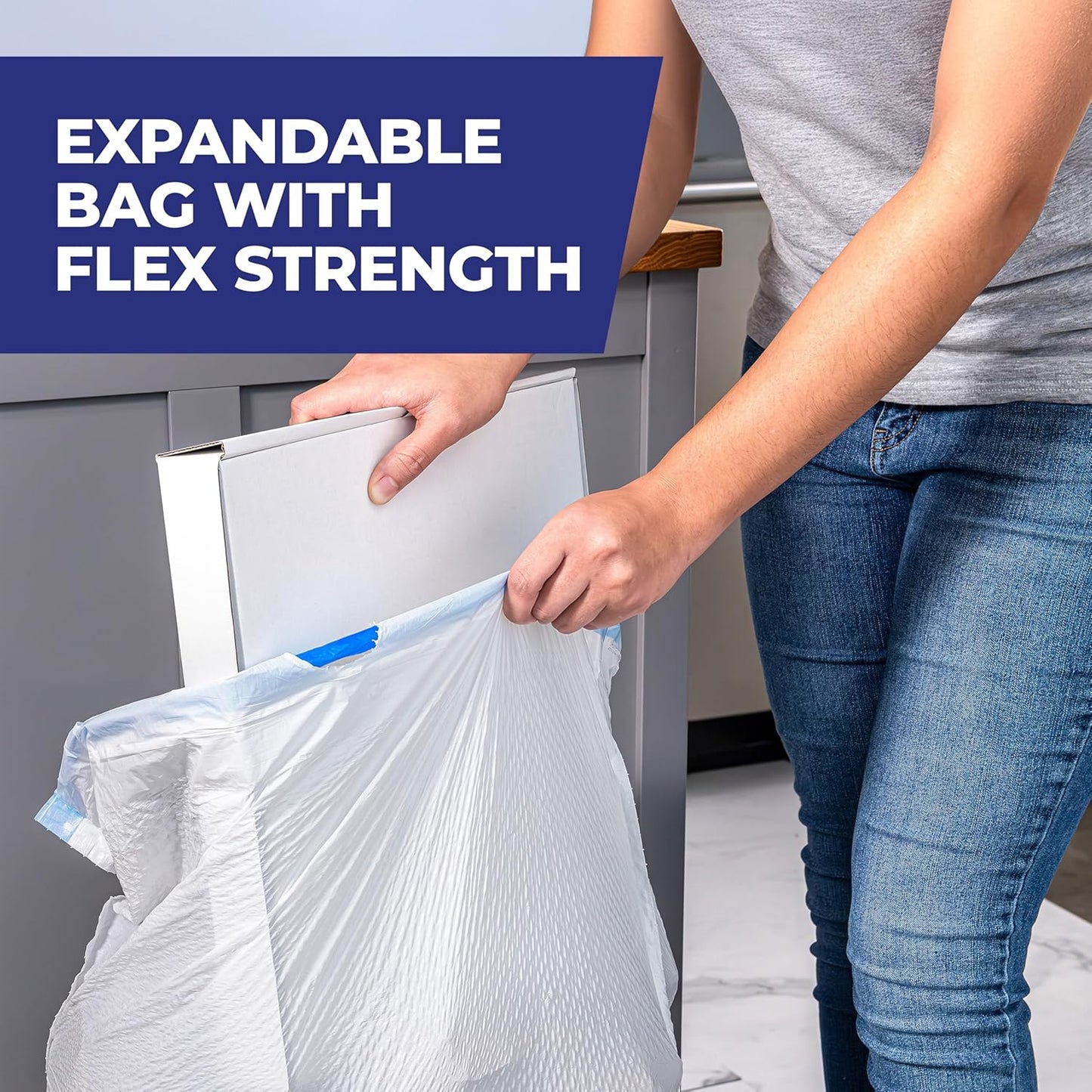 Hefty Ultra Strong 20 Gallon Trash Bags, Break-Resistant Drawstring Tall Kitchen Bags That Prevent Spills on the Way to the Curb