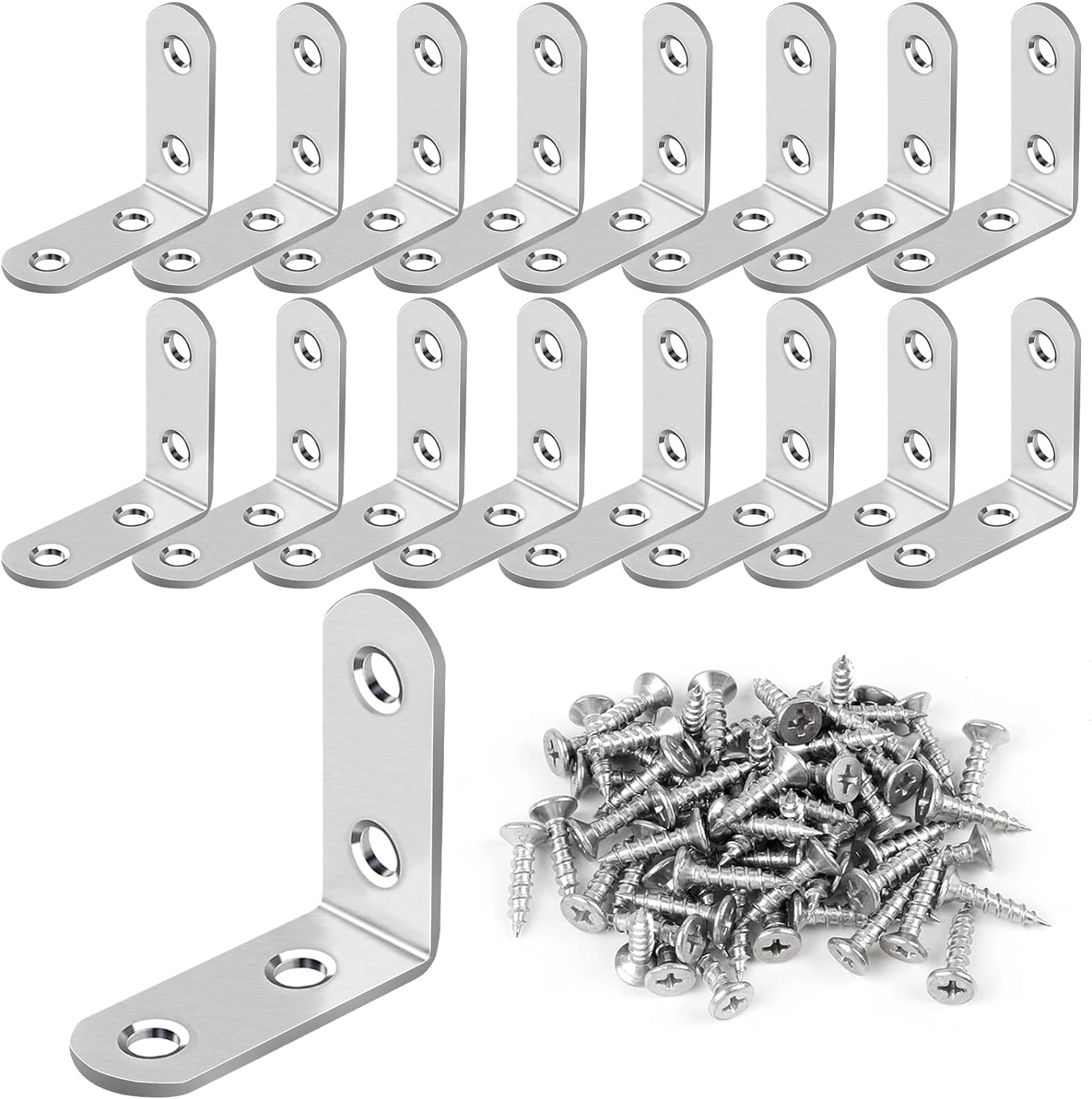 HENSUN L Bracket Set – Minimalist Furniture Hardware, Flush-Mount Stainless Steel Braces for Clean Wood Joints