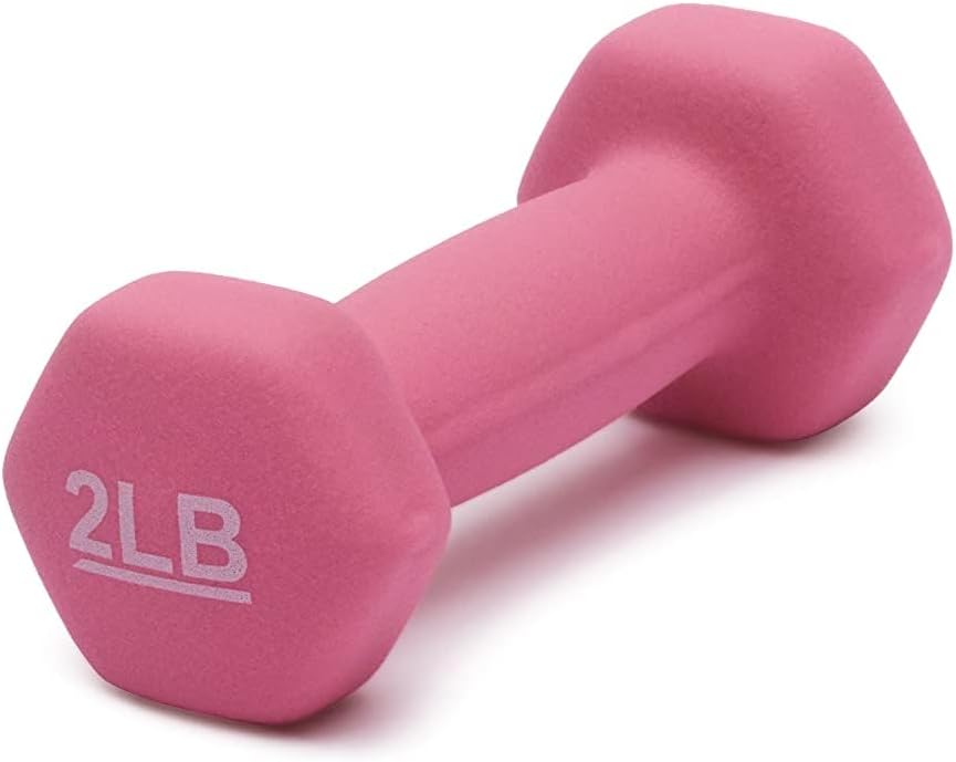 hexagon-shaped dumbbell heads that prevent rolling during storage and use