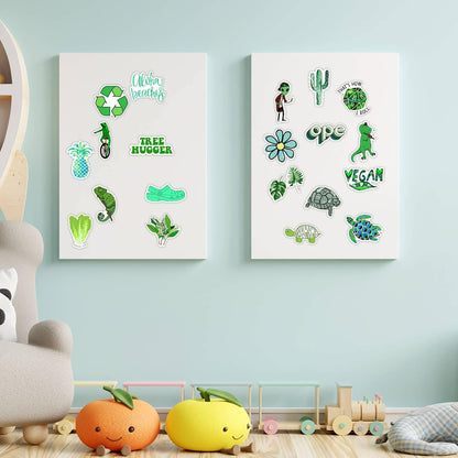 hexagonal shape and green color palette reinforcing the environmental theme