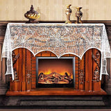 AerWo Spiderweb Lace Mantle Cover – Halloween & Fall Harvest Decor for Fireplace, Bedroom, and Reading Nook, 18 x 96 Inch