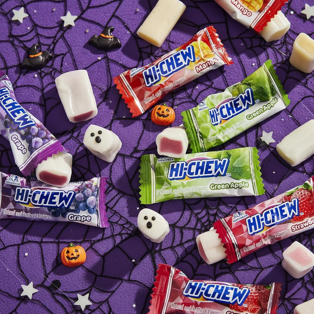HI-CHEW Assorted Fruit Chewy Candy – Road Trip Car Console and Camping Snack Stash, 2lb Bulk Bag of 185+ Individually Wrapped Pieces