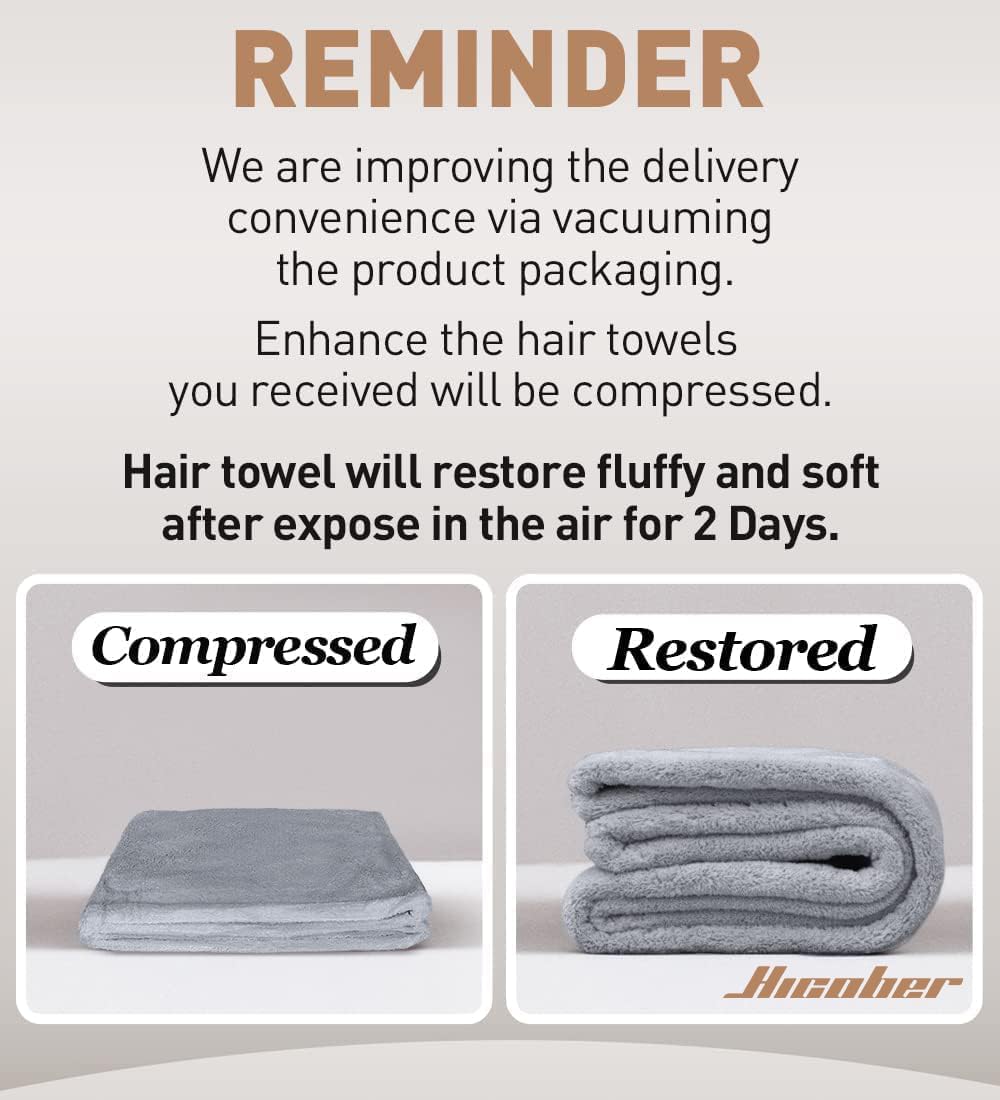 Hicober Microfiber Hair Towel Wrap – Quick-Dry Wrap for Pool and Beach Days, 3-Pack