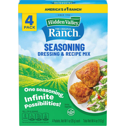 Hidden Valley Original Ranch Seasoning Mix Packets – Tailgate & Patio Grill Dry Rub for Hamburgers, Wings, and Veggies