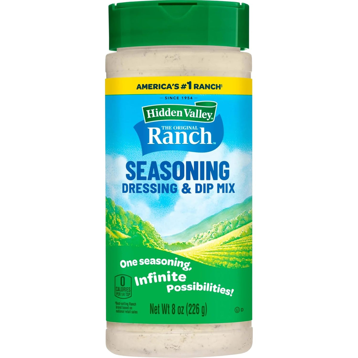 Hidden Valley Original Ranch Seasoning Mix - Tailgate and Backyard BBQ Dry Rub and Dipping Blend, 8 oz Canister