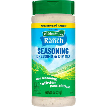 Hidden Valley Original Ranch Seasoning Mix - Tailgate and Backyard BBQ Dry Rub and Dipping Blend, 8 oz Canister
