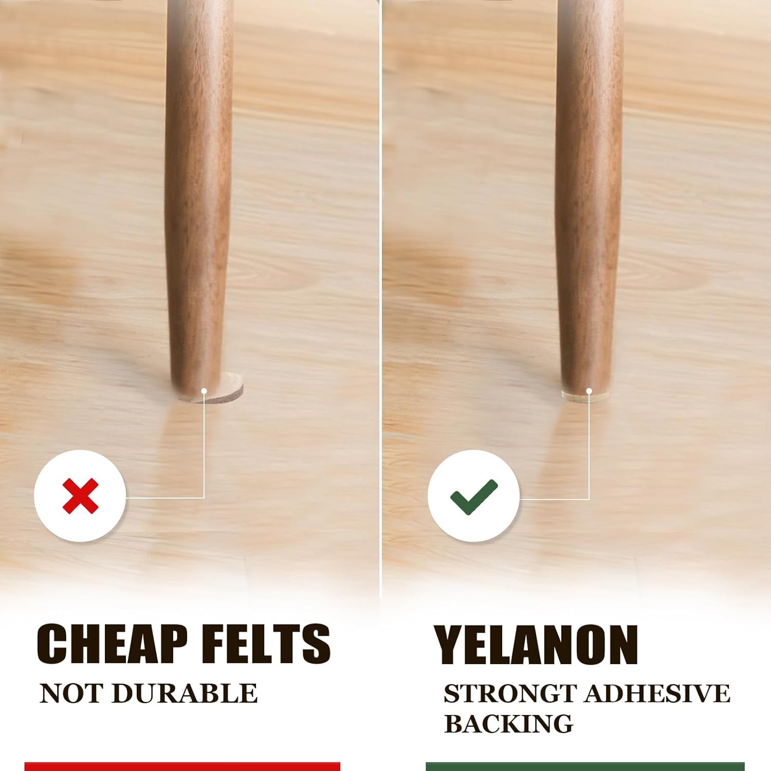 high-density felt construction designed for durability under repeated furniture movement