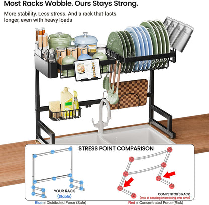 high-quality metal frame with black anti-rust finish