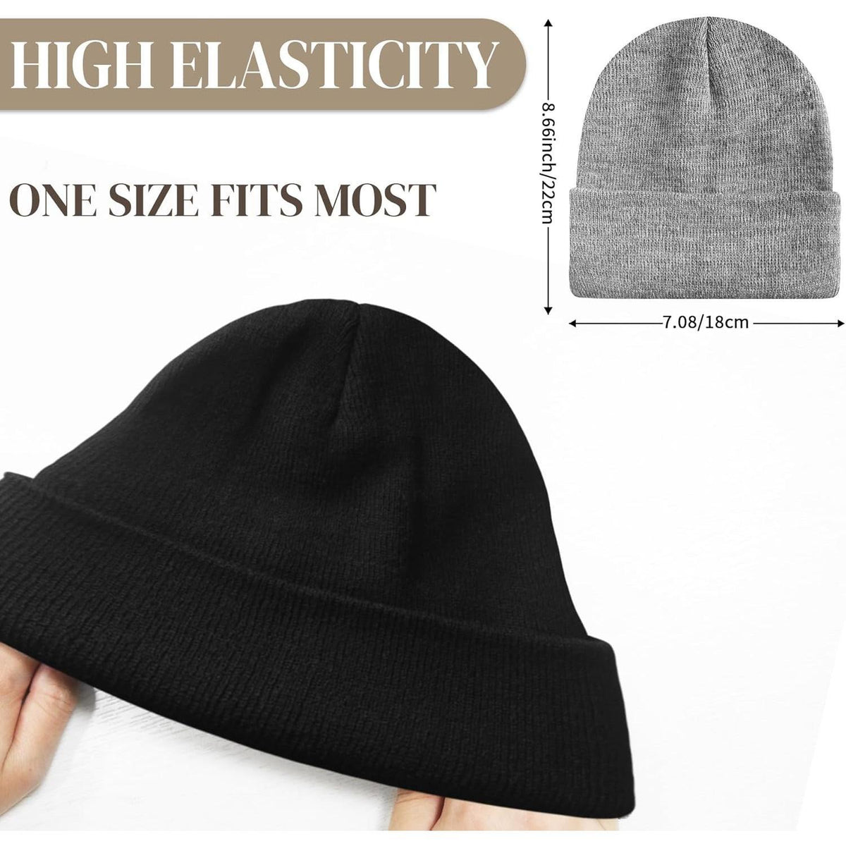 high-stretch one-size-fits-most fit that retains shape