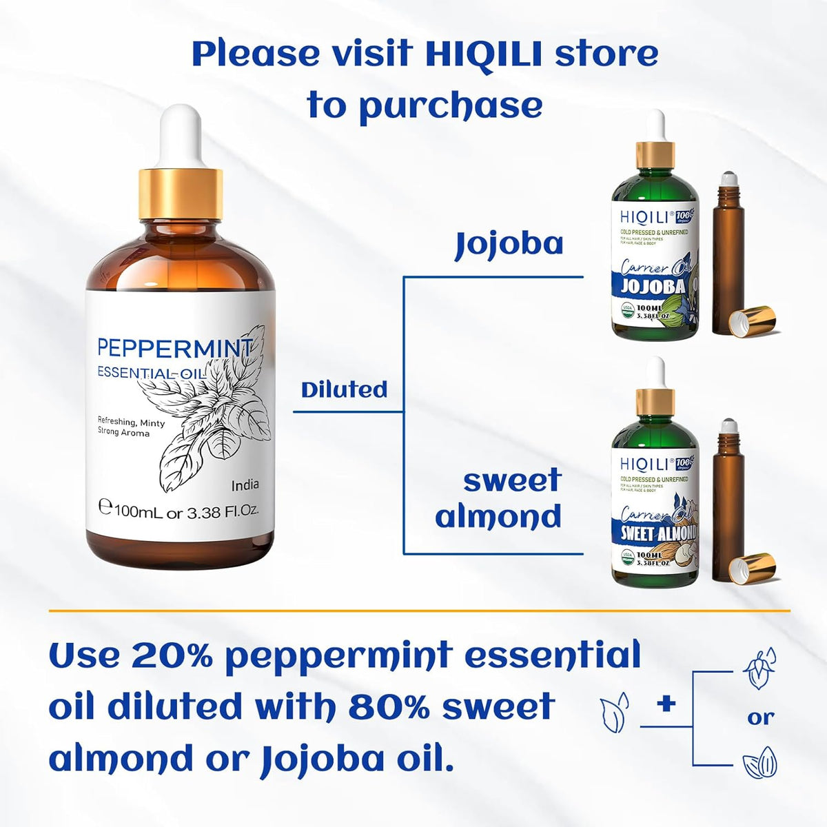 HIQILI Basil Essential Oil – Pure Botanical Scent for Personal Care Routines, Calming Atmospheres and Restorative Sleep Spaces, 0.33 fl.oz