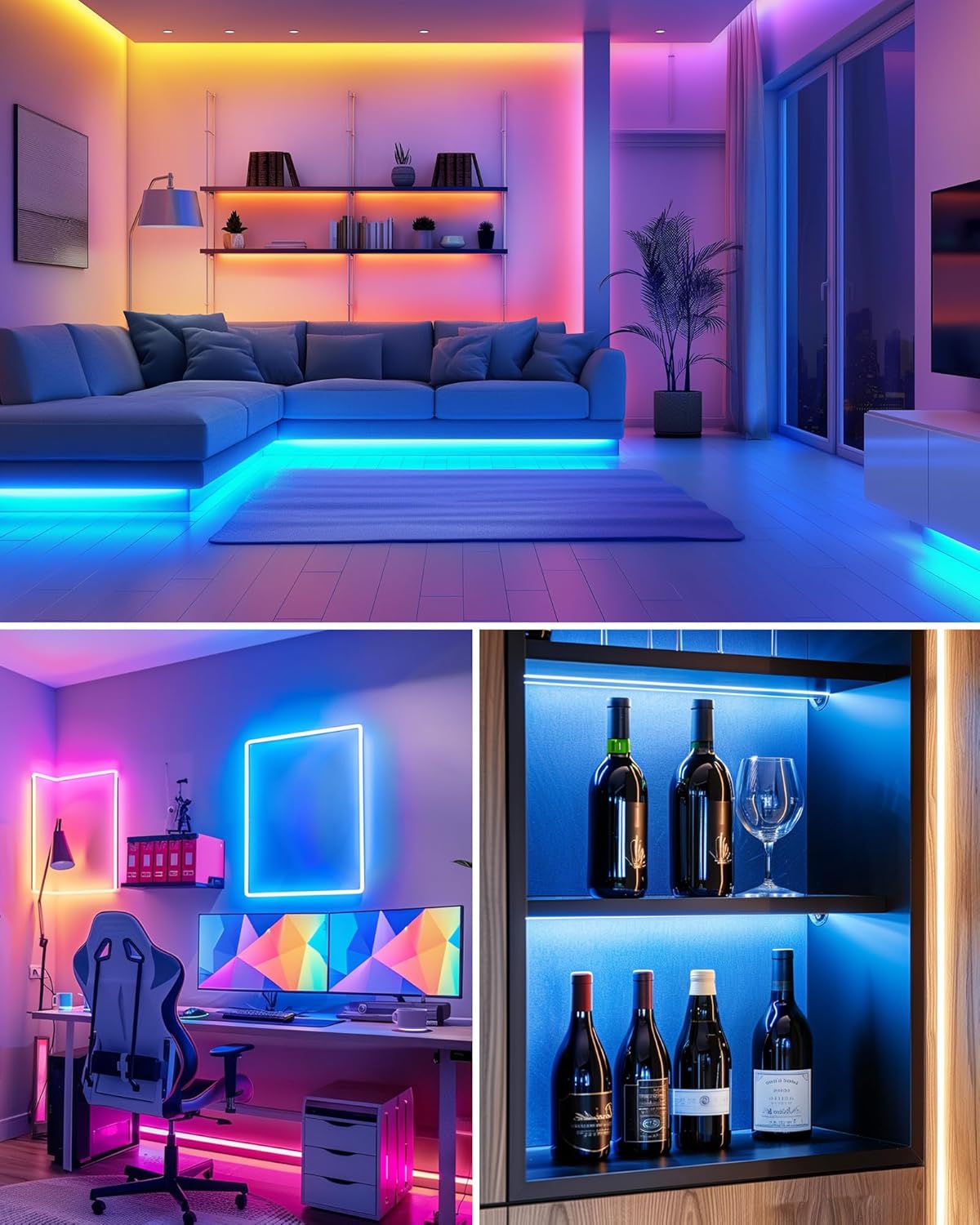 HitLights Pre-Cut LED Tape – Affordable Housewarming Gift for First Apartment, 4ft RGB Color Changing Kit
