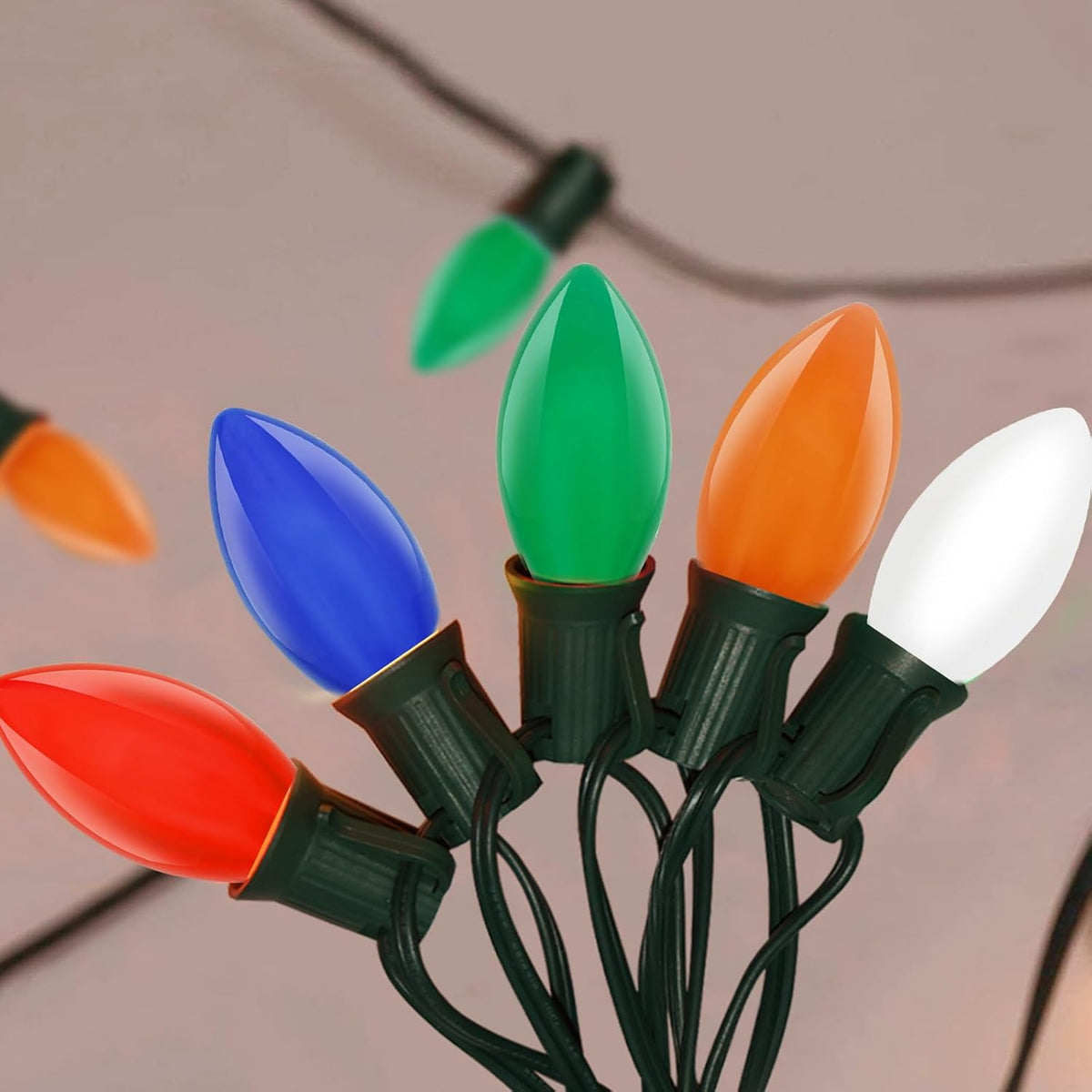 Holiday Brilliance Cool Touch C9 LED Lights – Shatterproof, Child and Pet Safe Indoor Outdoor Holiday String Lights