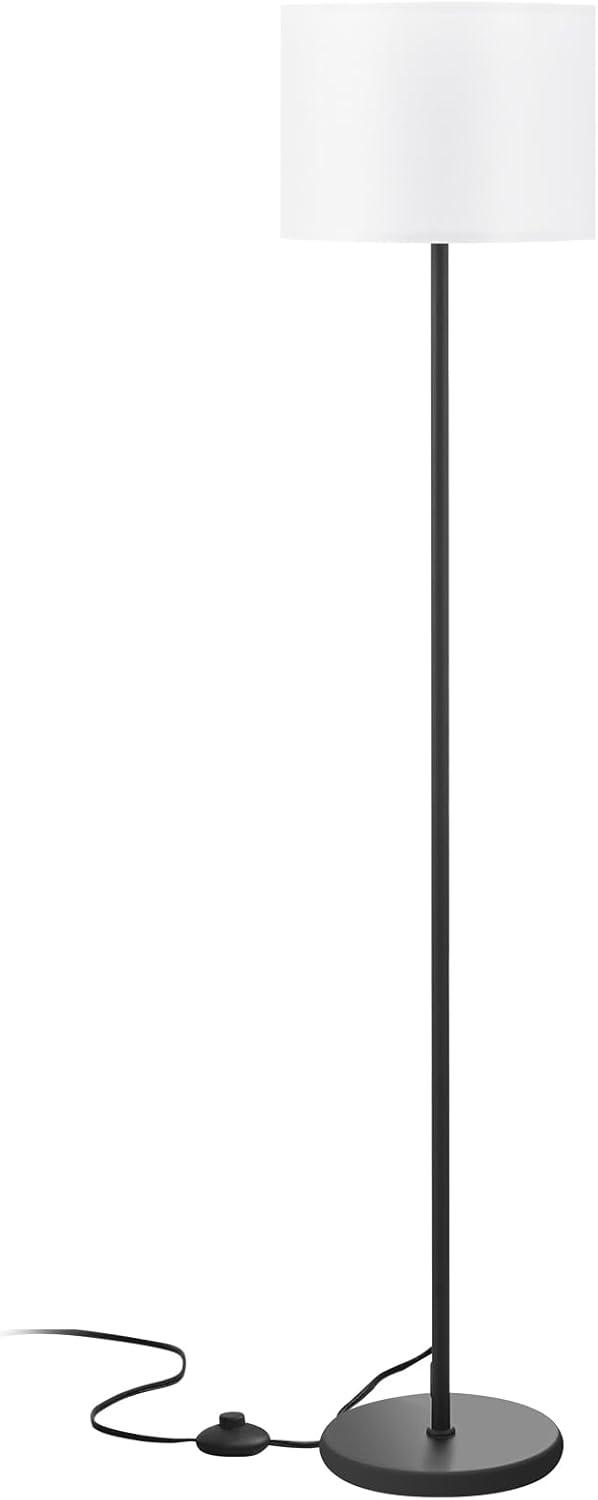 Holiday Gift Floor Lamp 60 Inches Tall with Linen Shade, Foot Pedal Switch and 21 Color Variants, Stylish Present for Women, Mom and First-Time Homeowners
