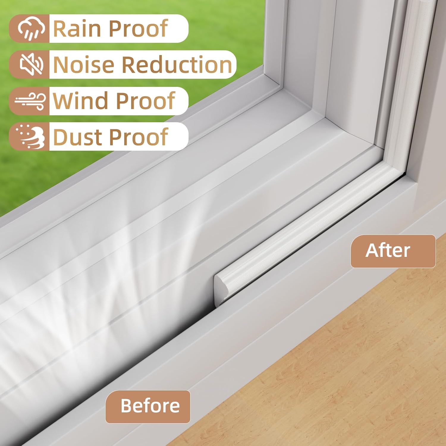 Holikin Wedge Weather Stripping Door Seal – Home Office Window Gap Filler, Reducing Distractions and HVAC Noise for Focused Work