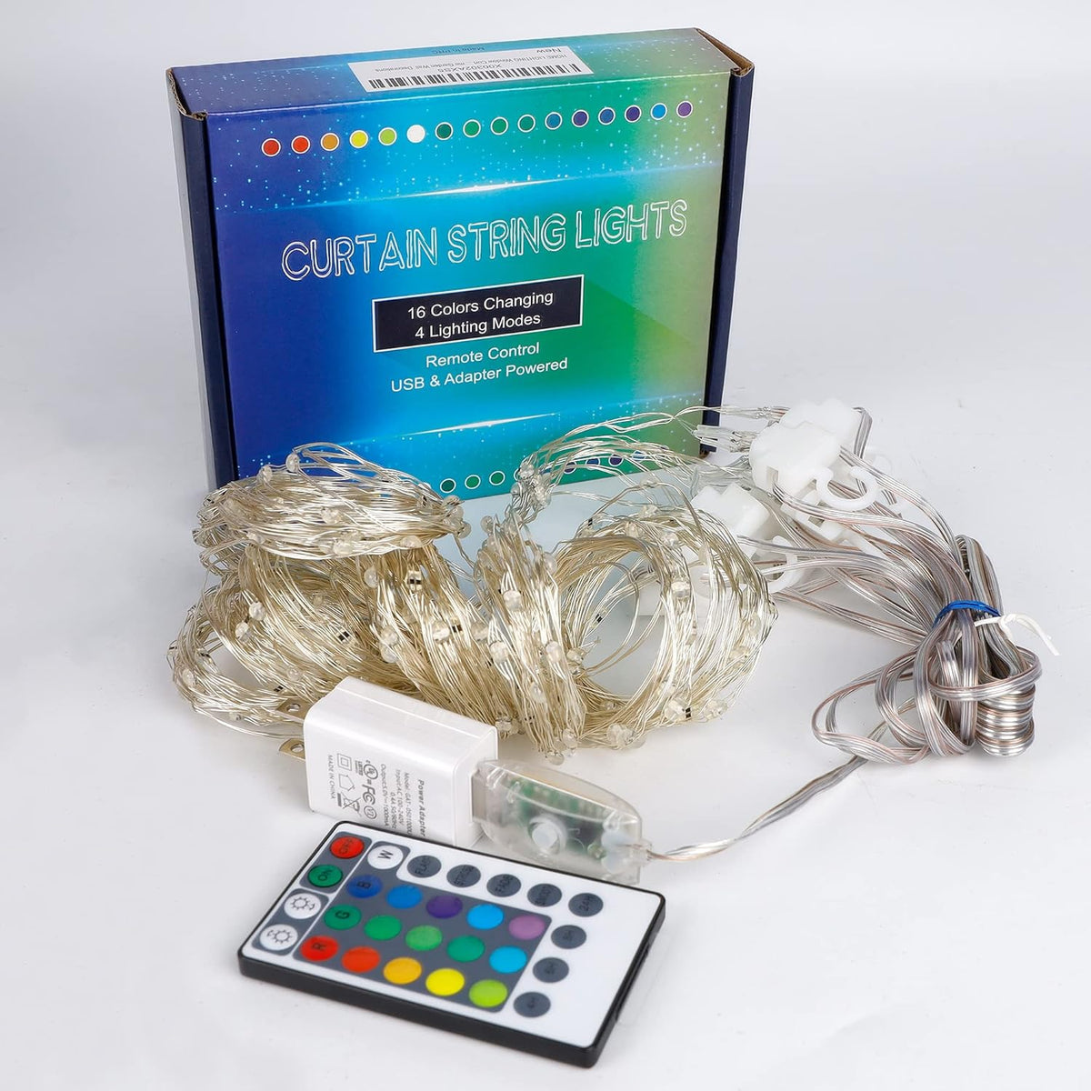HOME LIGHTING RGB Fairy Curtain Lights – Birthday Gift for Mom, Dimmable Bedroom Decor with Auto Timer