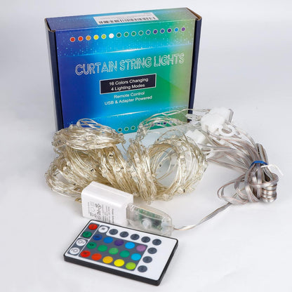 HOME LIGHTING RGB Fairy Curtain Lights – Birthday Gift for Mom, Dimmable Bedroom Decor with Auto Timer