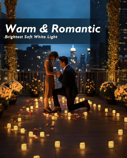 Homemory Flickering Battery Candles – Flameless Votives with Recessed Flame for Toddler and Cat Safe Homes, 24 Pack