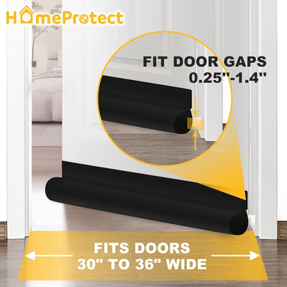 HomeProtect Stylish Door Sweep for Front and Back Doors – Trim-to-Fit Weather Stripping in Neutral Tones