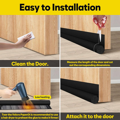 HomeProtect Stylish Door Sweep for Front and Back Doors – Trim-to-Fit Weather Stripping in Neutral Tones