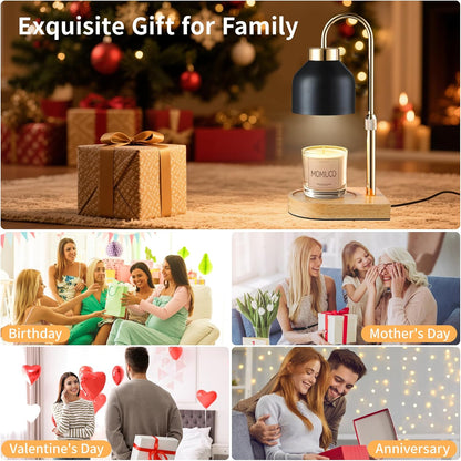 Homesido Candle Warmer Lamp – Long-Lasting Scent Diffuser for Yoga Room, Adjustable Height Wax Melter with 4 Mood Light Levels