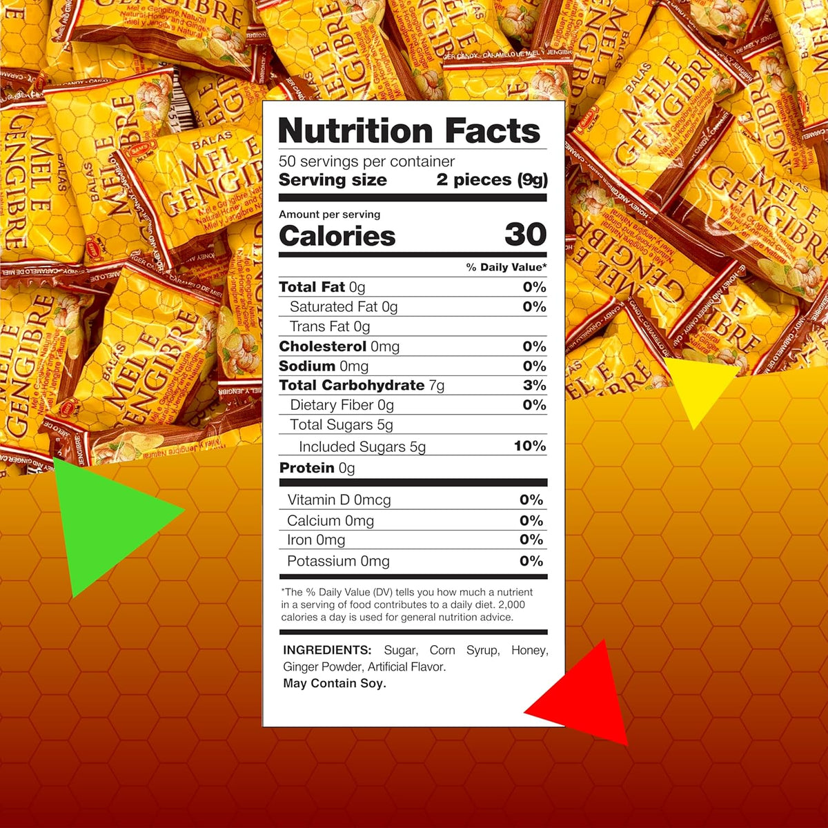 honey and ginger flavor layered in a slow-melting hard-candy format