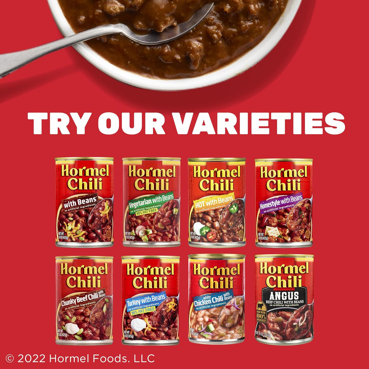 HORMEL Chunky Beef Chili with Beans — Kid-Friendly Chili Topping for Hot Dogs and Game Day