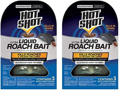 Hot Shot Ultra Liquid Roach Bait, 3-Count (Pack of 2)