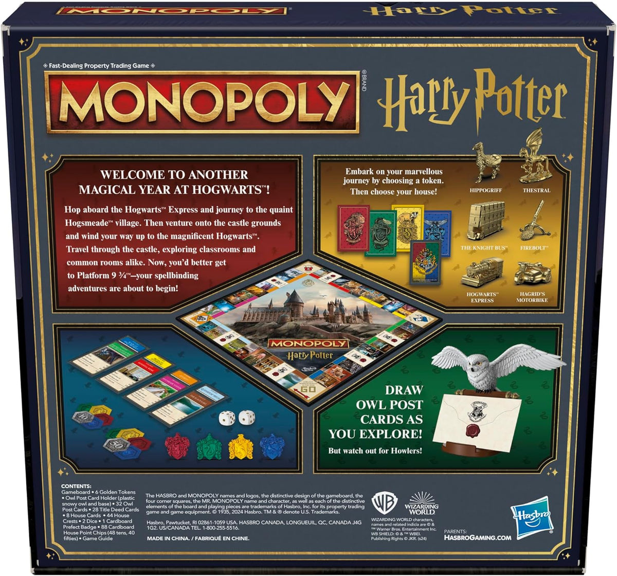 house sorting system with 8 house cards and 44 house crests for the four hogwarts houses