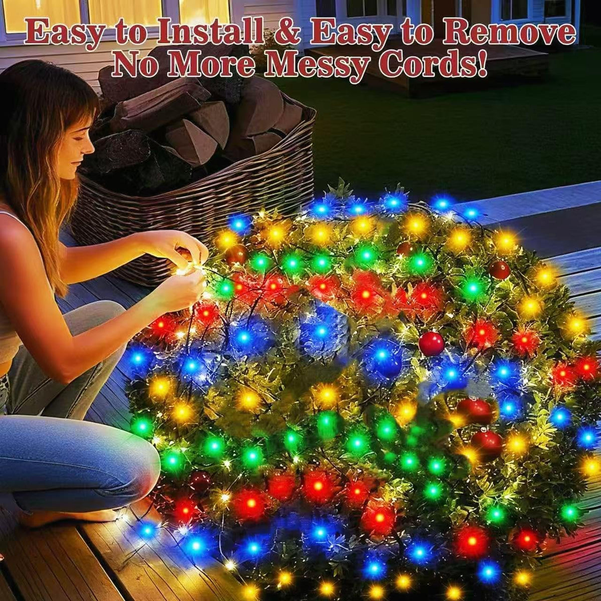 HYH Christmas Net Lights – Bedroom Aesthetic Holiday Lights, 360 LED Dark Green Mesh Net for Mantel, Wall, and Indoor Xmas Tree