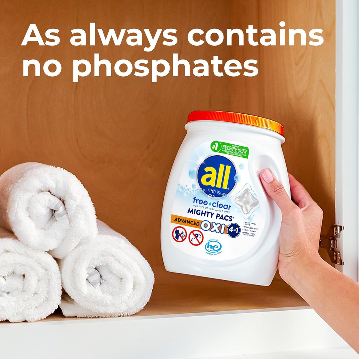 hypoallergenic formula with zero perfumes, zero dyes, and no phosphates