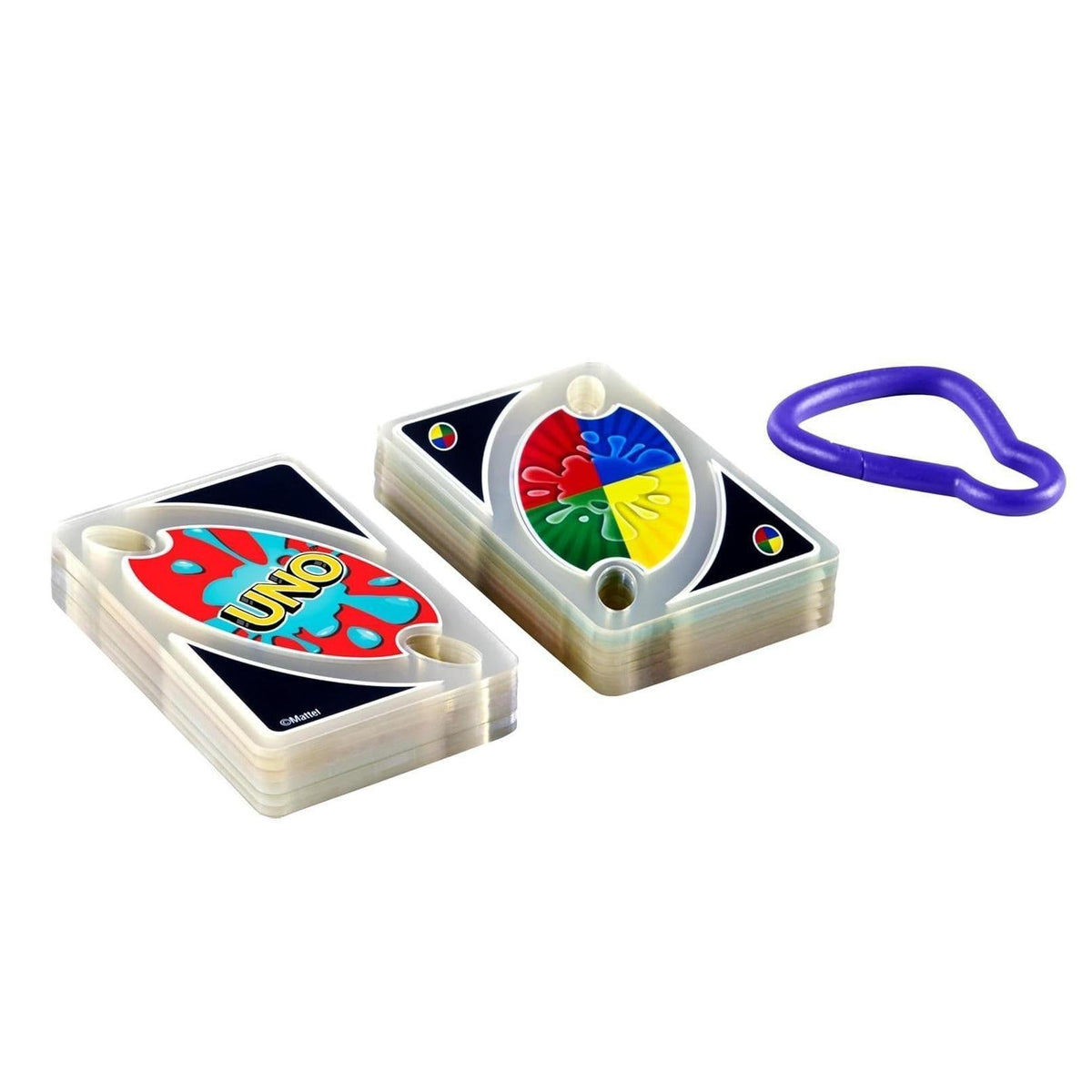 included carabiner clip that holds the deck together and attaches to bags or gear